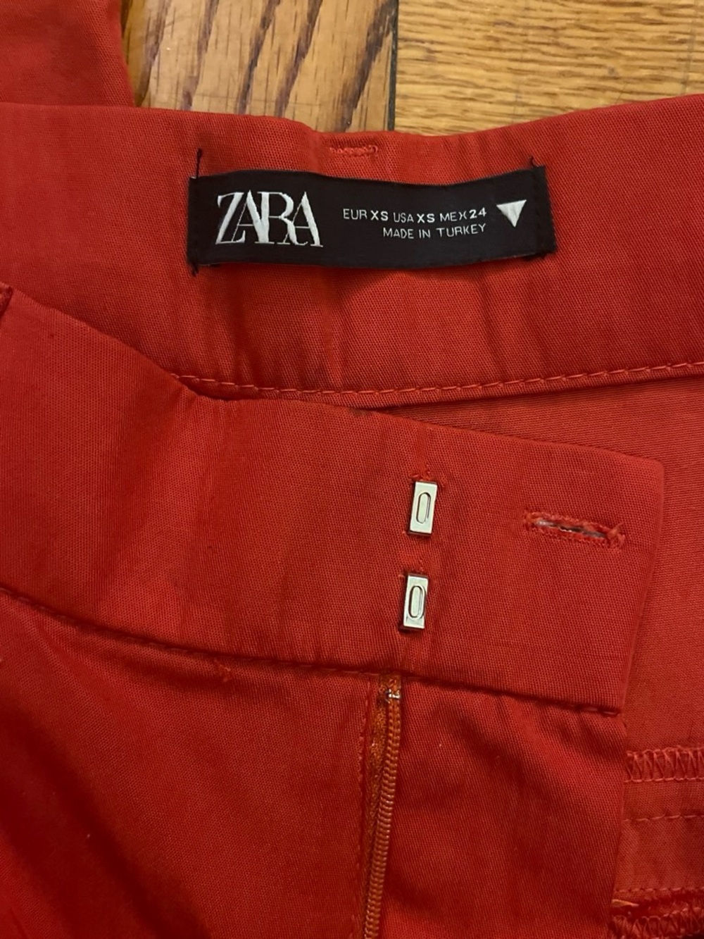 ZARA Red Tailored Waistband Trousers